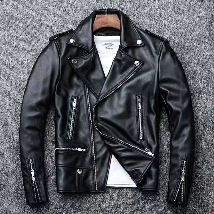 Men's PU Motorcycle Leather Jacket Thickened Autumn New Style Casual Versatile Slim Fit Large Size Men's Leather Jacket