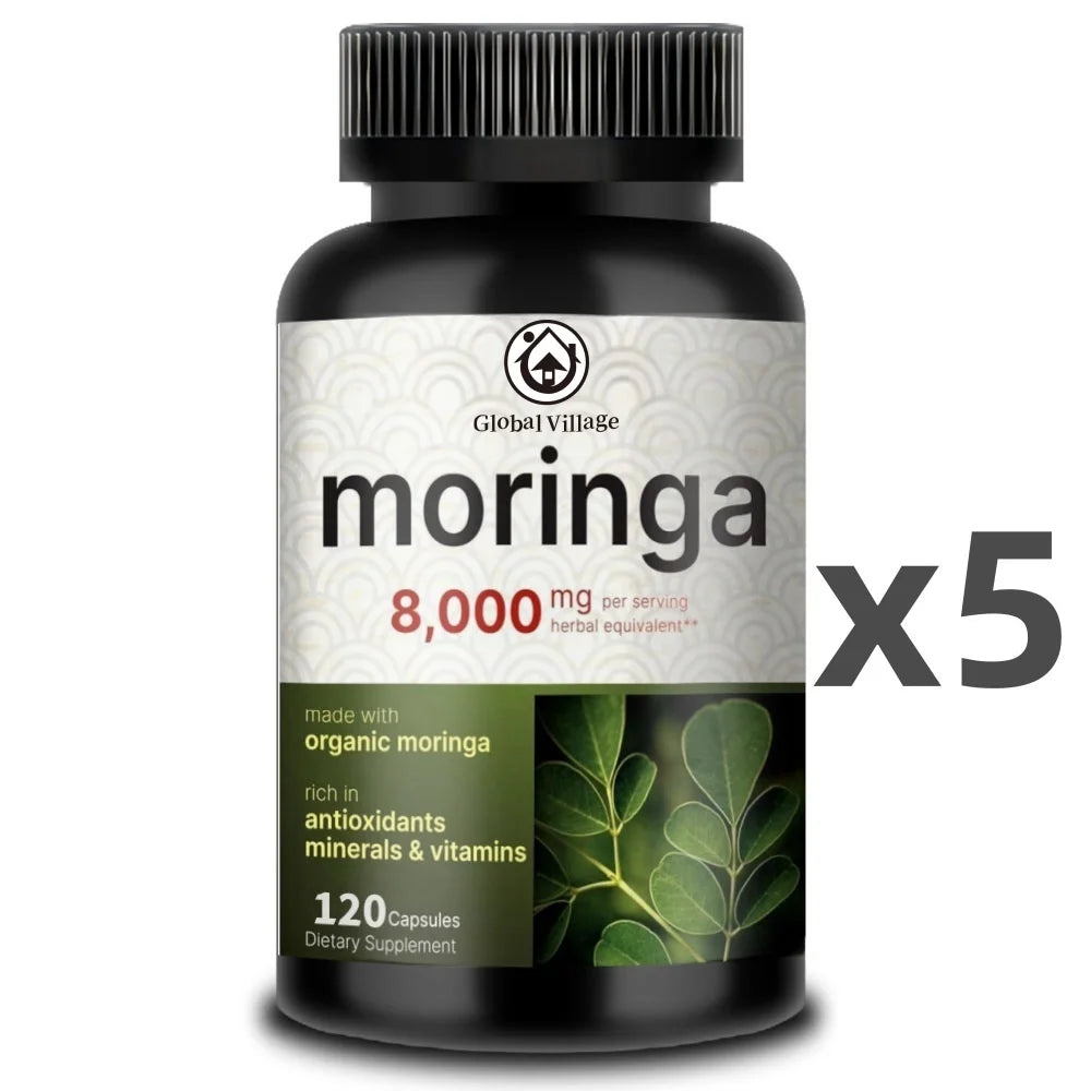 Moringa Capsules 8000mg Per Serving, 120 Capsules || 4 Month Supply, Made With Moringa Powder Organic || Green Superf
