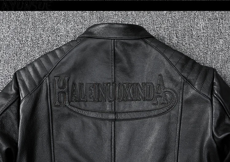 Mens Leather Jacket Autumn Men Clothing Handsome Motorcycle Jackets Two Colors Short Coats Kurtka Męska Skórzana Slim
