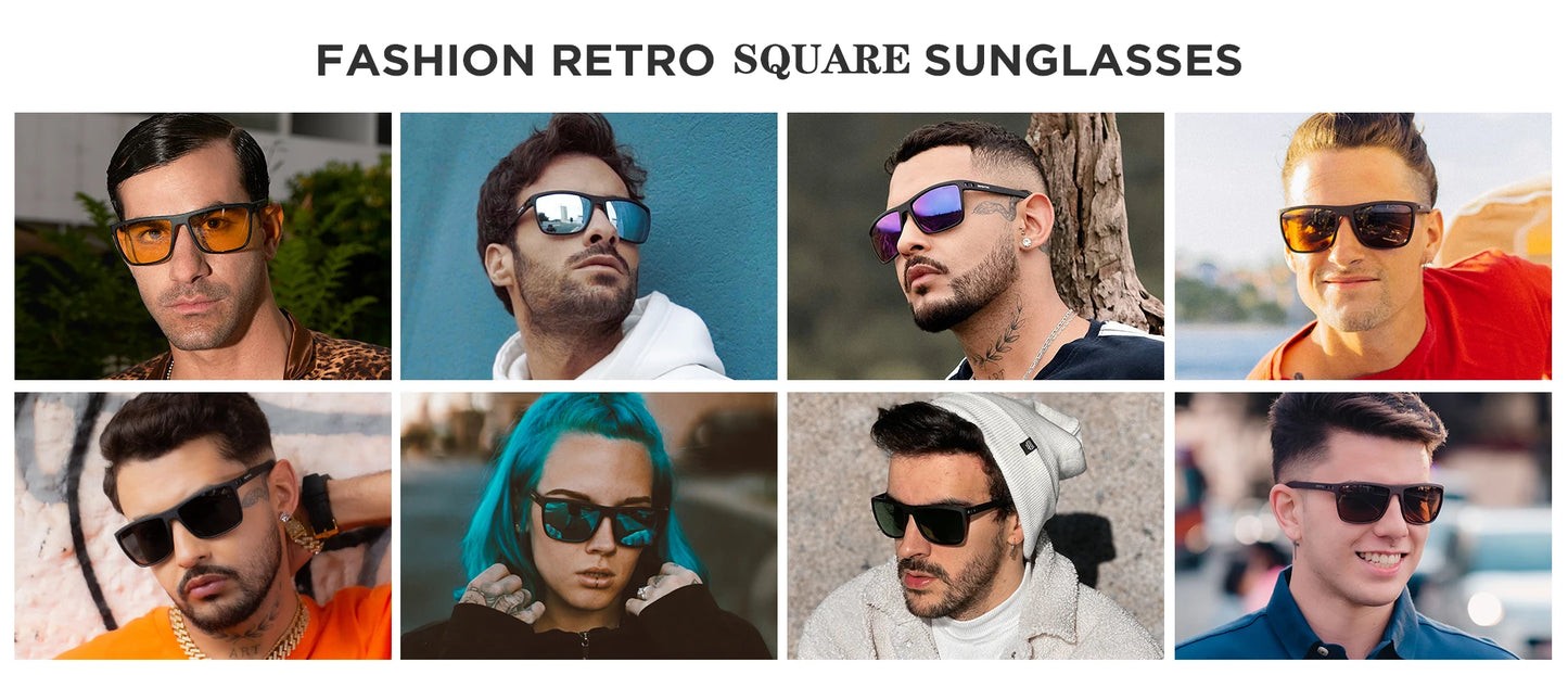 ZENOTTIC Retro Square Polarized Prescription Sunglasses Fashion Lightweight TR90 Progressive Optical Sun Glasses for Women Men