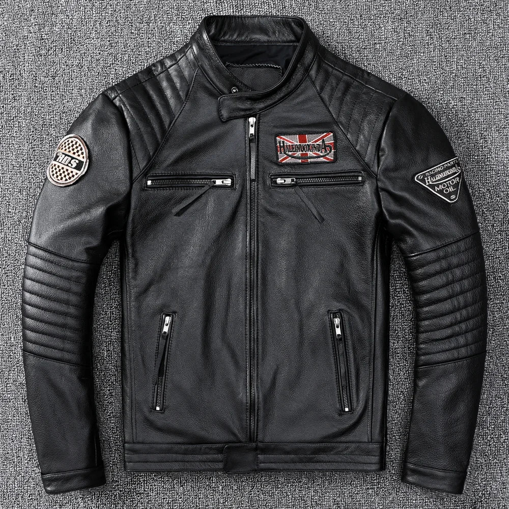 Mens Leather Jacket Autumn Men Clothing Handsome Motorcycle Jackets Two Colors Short Coats Kurtka Męska Skórzana Slim