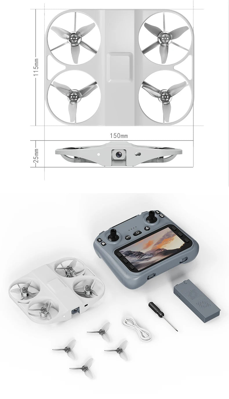 2026 New Mini Thin Drone GPS Airmax Neo Factory Professional Smart Follow RTH 8K HD Night Vision Camera Remote Control Aircraft