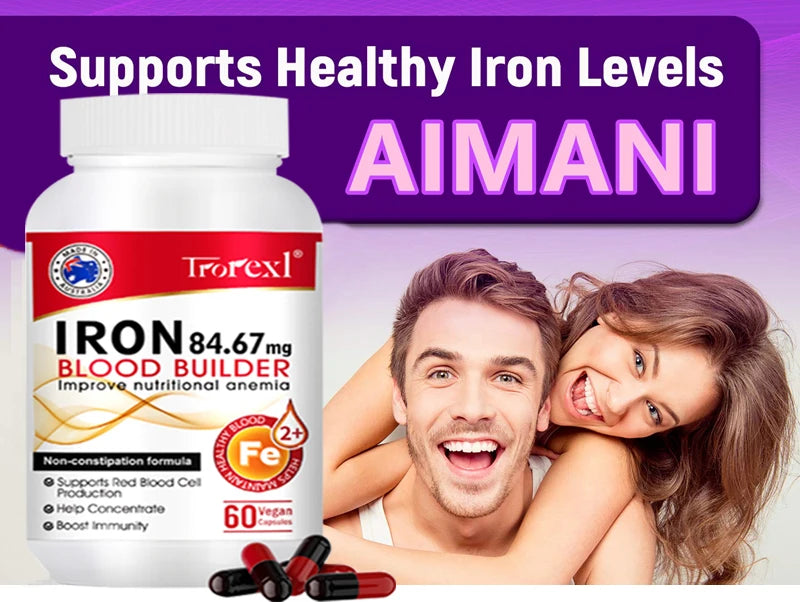 Iron Blood Builder Supplement for Women Nutritional Anemia, Iron Levels, Enhance Immunity Pills for Women Boosting Hemoglobin