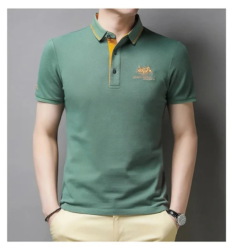 Summer Mens Short Sleeve Embroidered Polo Shirts Breathable Lightweight Shirt Luxury Top Casual Lapel T-shirt Men T Shirt Homme