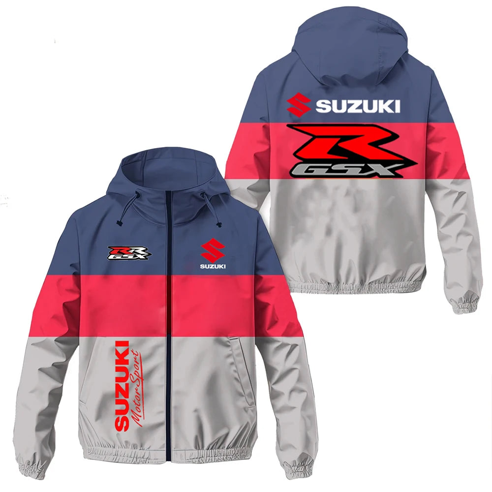 2025 Suzuki Racing Jacket, Team Uniform, Motorcycle Jacket, Windproof Thin Sun-protective Clothing, Outdoor Cycling Men's Jacket