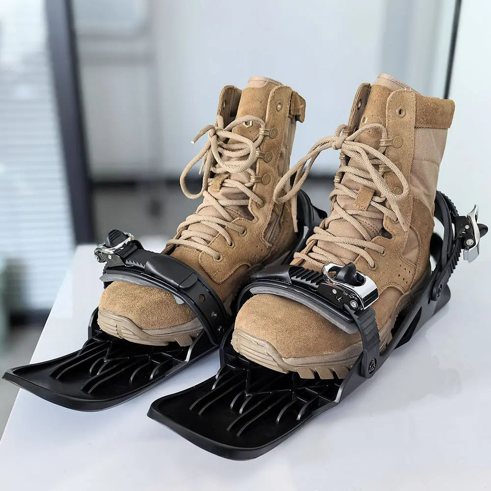 Adult Mini Ski Skates Snow Short Adjustable Bindings Portable Skiing Shoes Skiboard Snowblades for Winter Sports