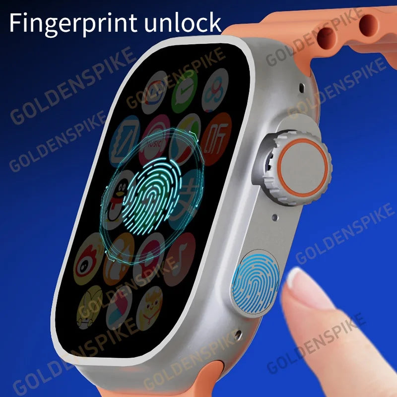 DW100 Pro Android Smartwatch Fingerprint Unlock Control Smart Watch 256GB ROM Free Download App WIFI GPS Camera 2.29inch Amoled