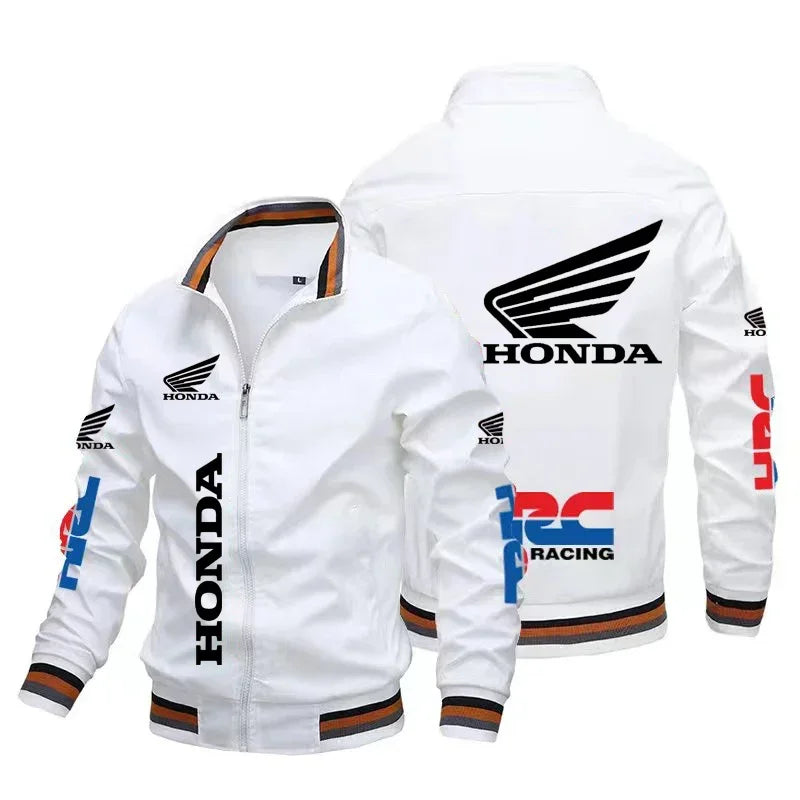 45472 New Honda Motorcycle Men's Jacket Honda Print Bomber Jacket Casual Trendy Baseball Uniform Men's Women's Motorcycle Jacket
