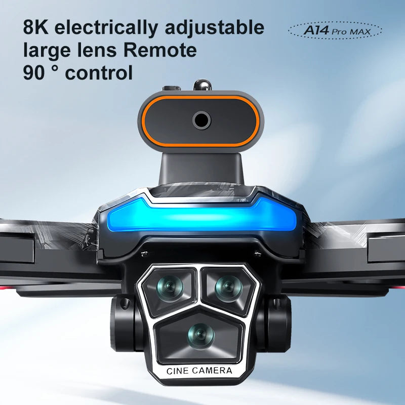 Upgrade A14 Pro Max Drone Aerial 8K HD Dual-Camera 5G WIFI GPS Brushless Motor Optical Flow Obstacle Avoidance RC Drone 10000M