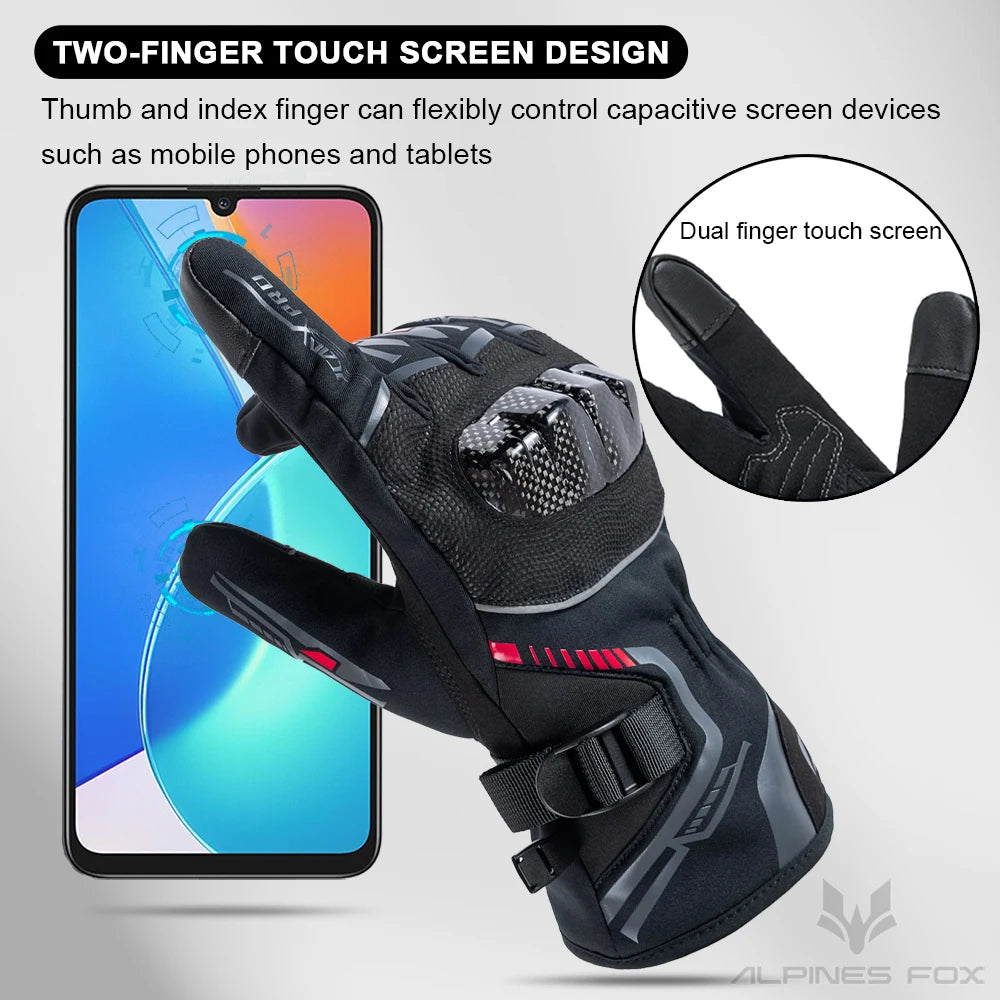 2025 Winter Men Motorcycle Gloves Women Waterproof Warm Moto Guantes Touch Screen Motorbike Riding Glove Carbon Fiber Protective