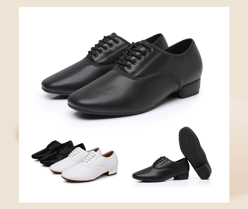 Men's Modern Jazz Sneaker for Men Boys Professional Black White Latin Salsa Shoes Plus Size Low Heel Tango Ballroom Dance Shoes