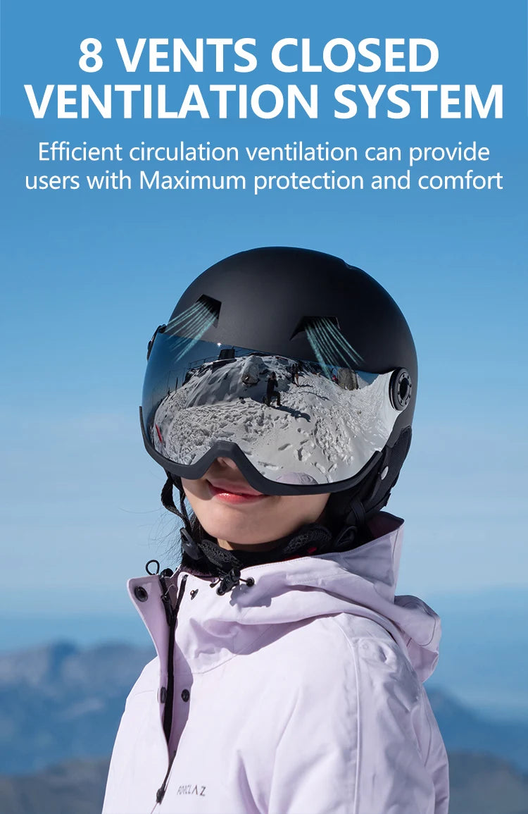 Eastinear's New Lightweight All-in-one Goggles Ski Helmet Men's and Women's Children's Outdoor Skiing and Snowboarding Equipment