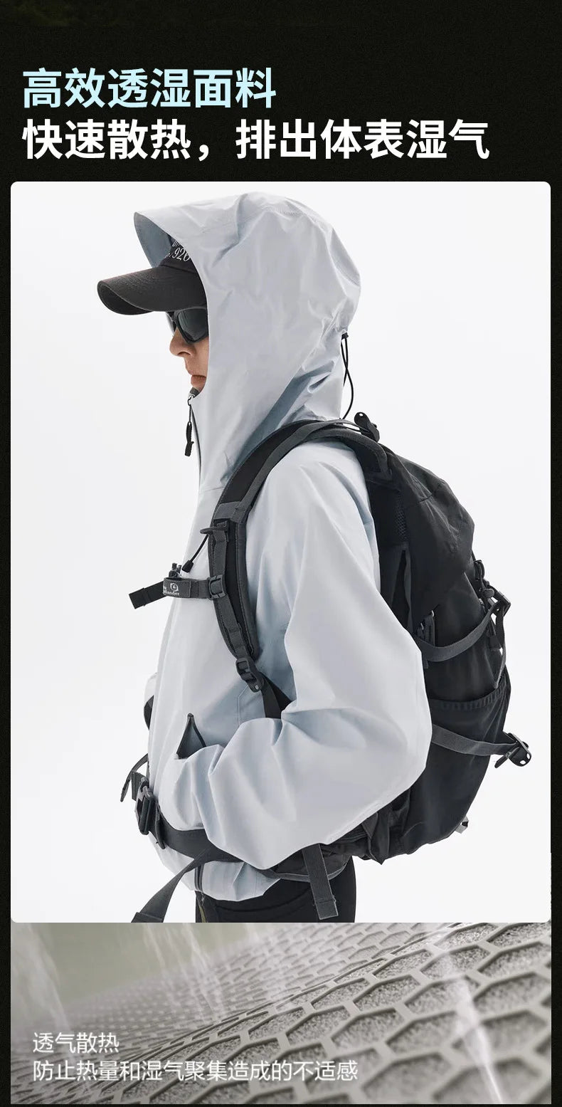 All-Weather Waterproof Hiking Jacket, High Breathability Mountaineering Coat for Men & Women