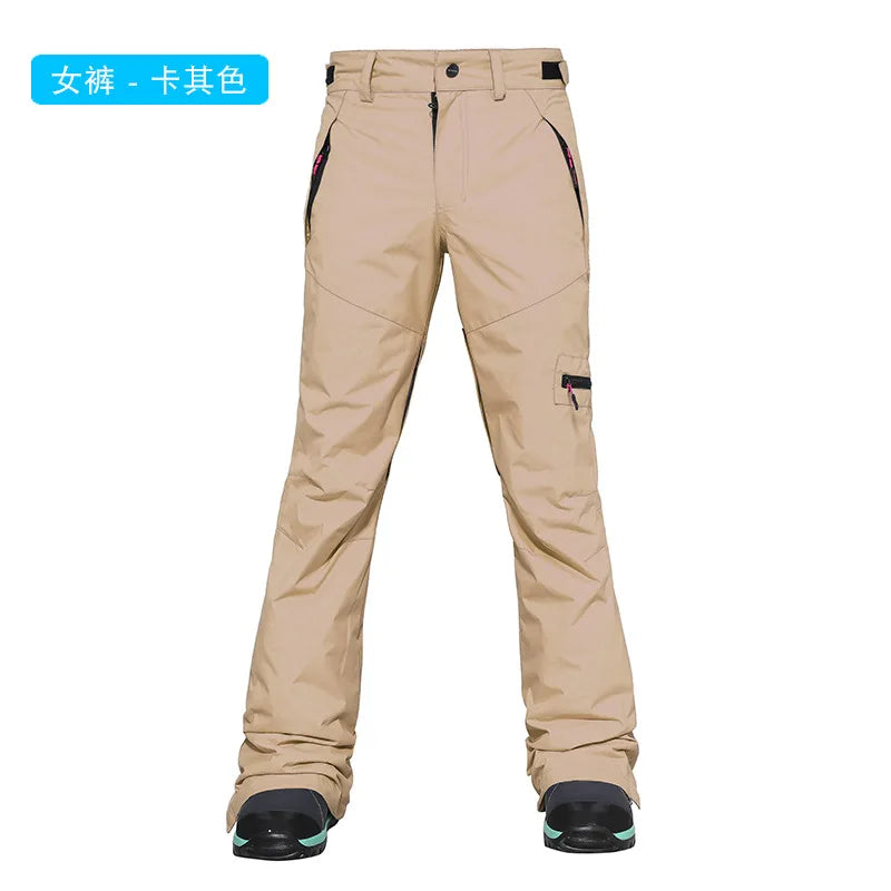 Skinny Snowboard Ski Pants Women's and Men's Snow Pants Waterproof Wind Warm Snow Pants Slim Ski Suit