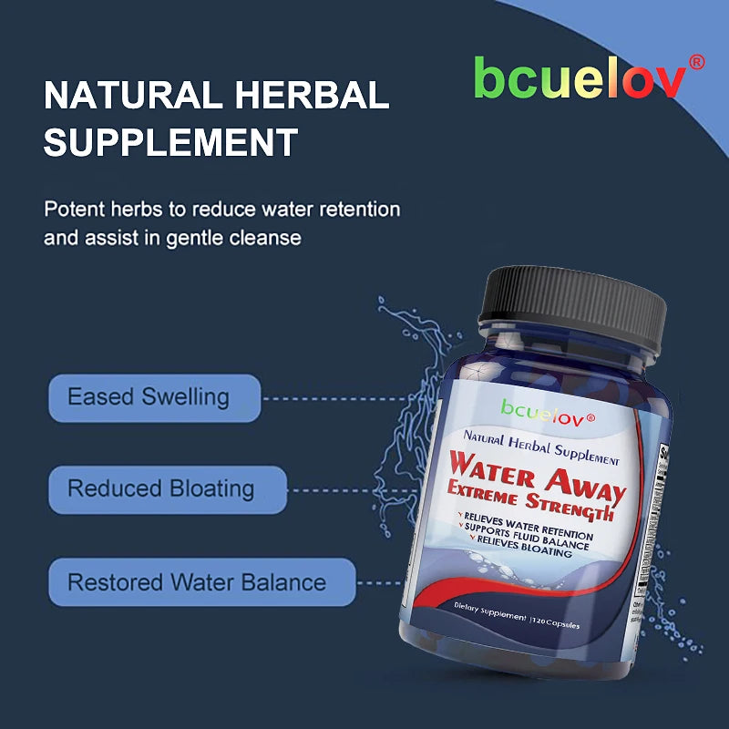 Bcuelov diuretic weight loss supplement capsules help eliminate excess water, bloating, edema, healthy urination, cleansing