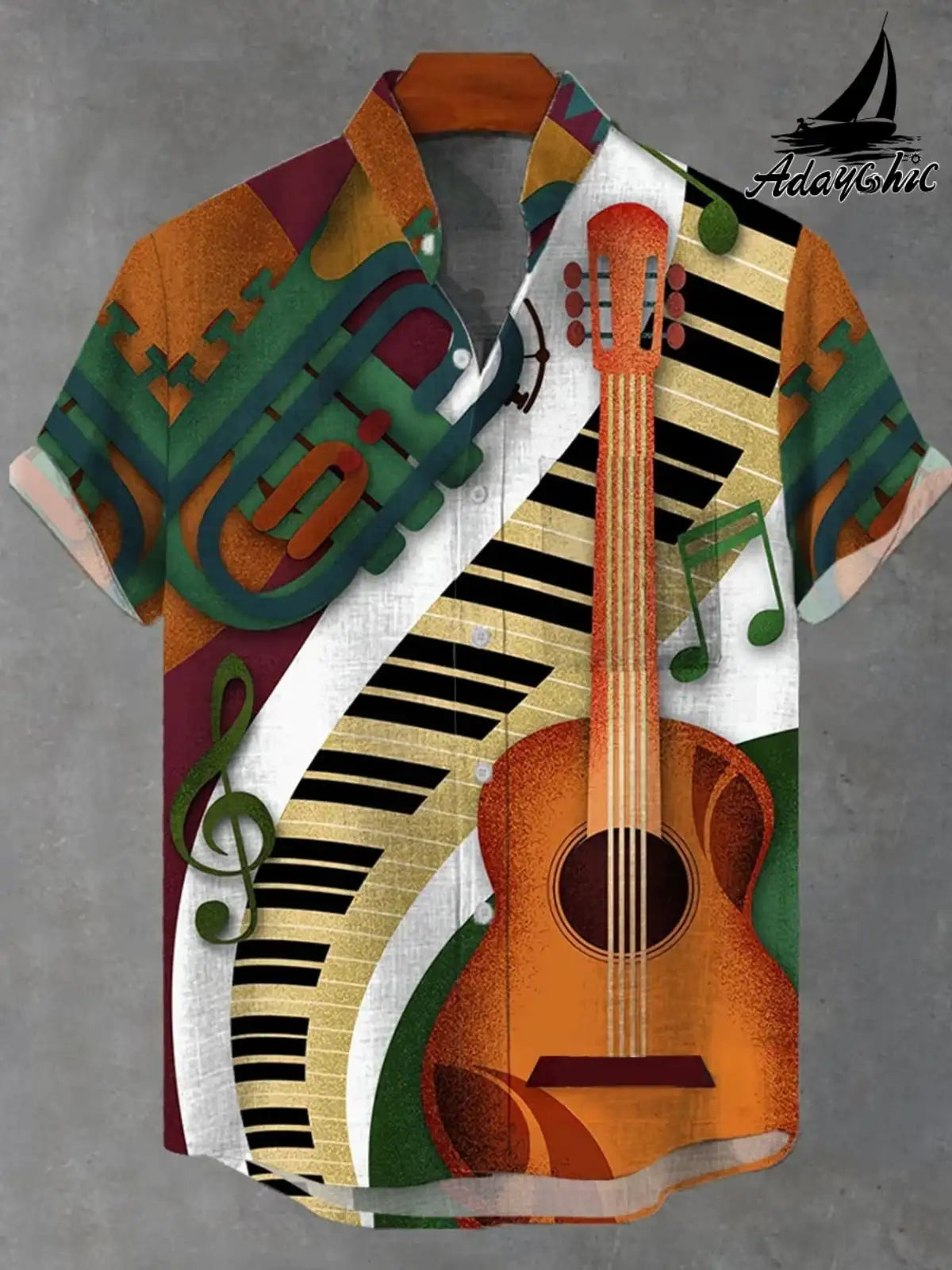 New Hawaii Spring/Summer Fashion Leisure Street Walk Tourist Beach Printed Full Open Short Sleeve Button Shirt, Quick Shipping