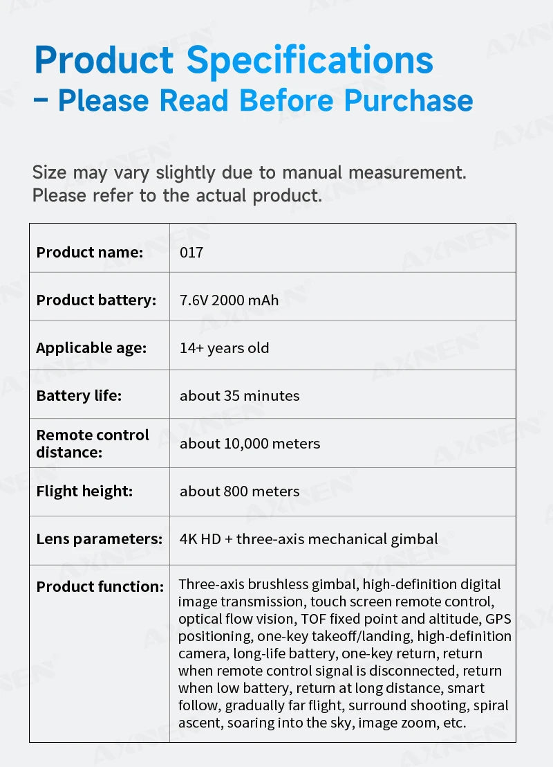 XINLIN XiL 017 4K Camera Drone with 3-Axis Gimbal, 249g Foldable Quadcopter, 10KM HD Transmission, 35min Flight,GPS Smart Follow