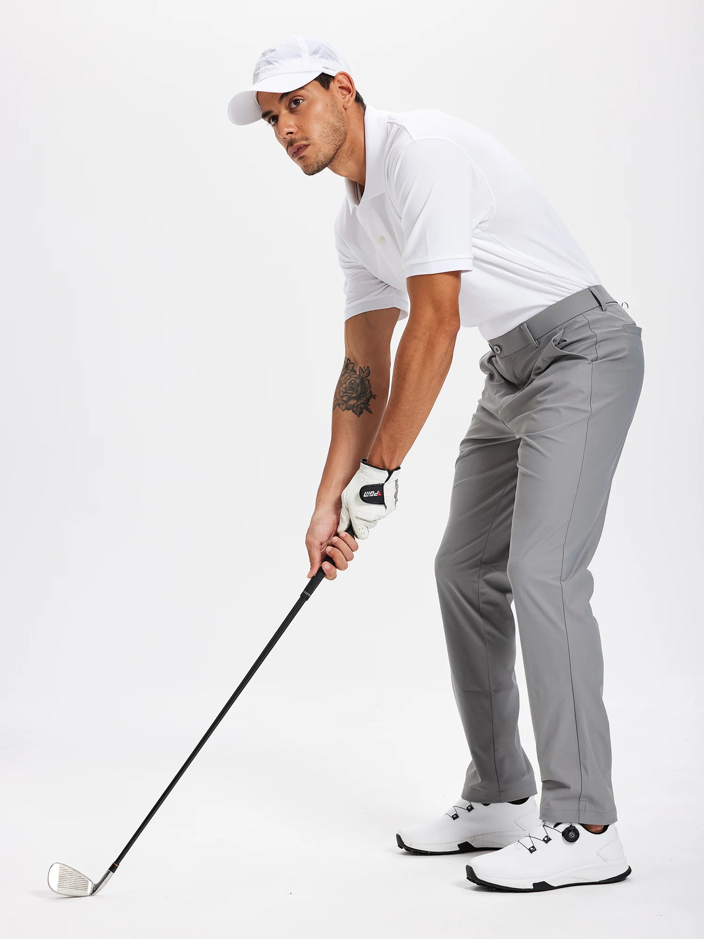 Men's Golf Pants 30"/32"/34" Stretch Work Dress Pants Slim Straight Lightweight Quality Business Trousers Casual Suit Pants