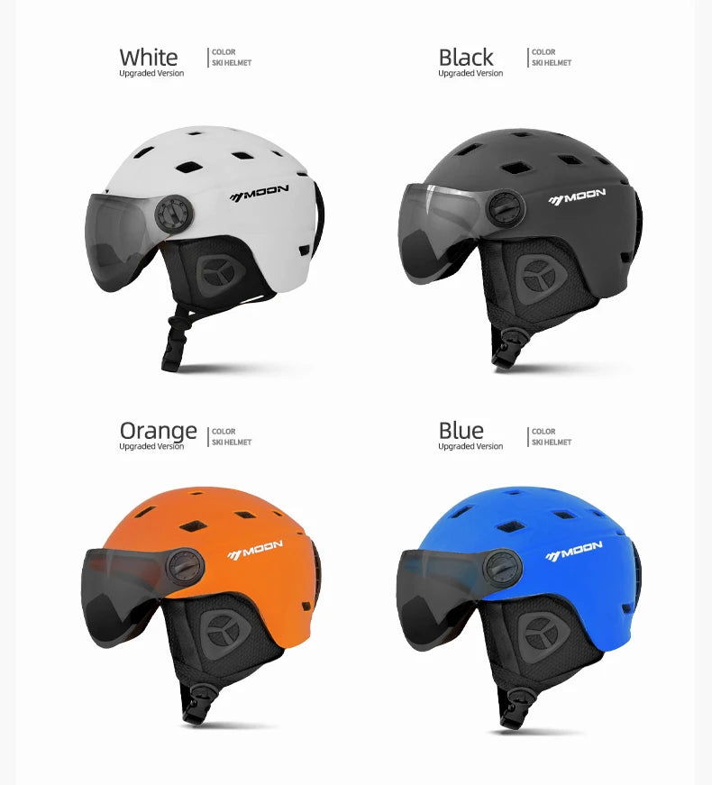 MOON-Professional Ski Helmet for Adult and Youth, Universal for Skateboard, Snowboard, Snow Equipment, Warm, Winter