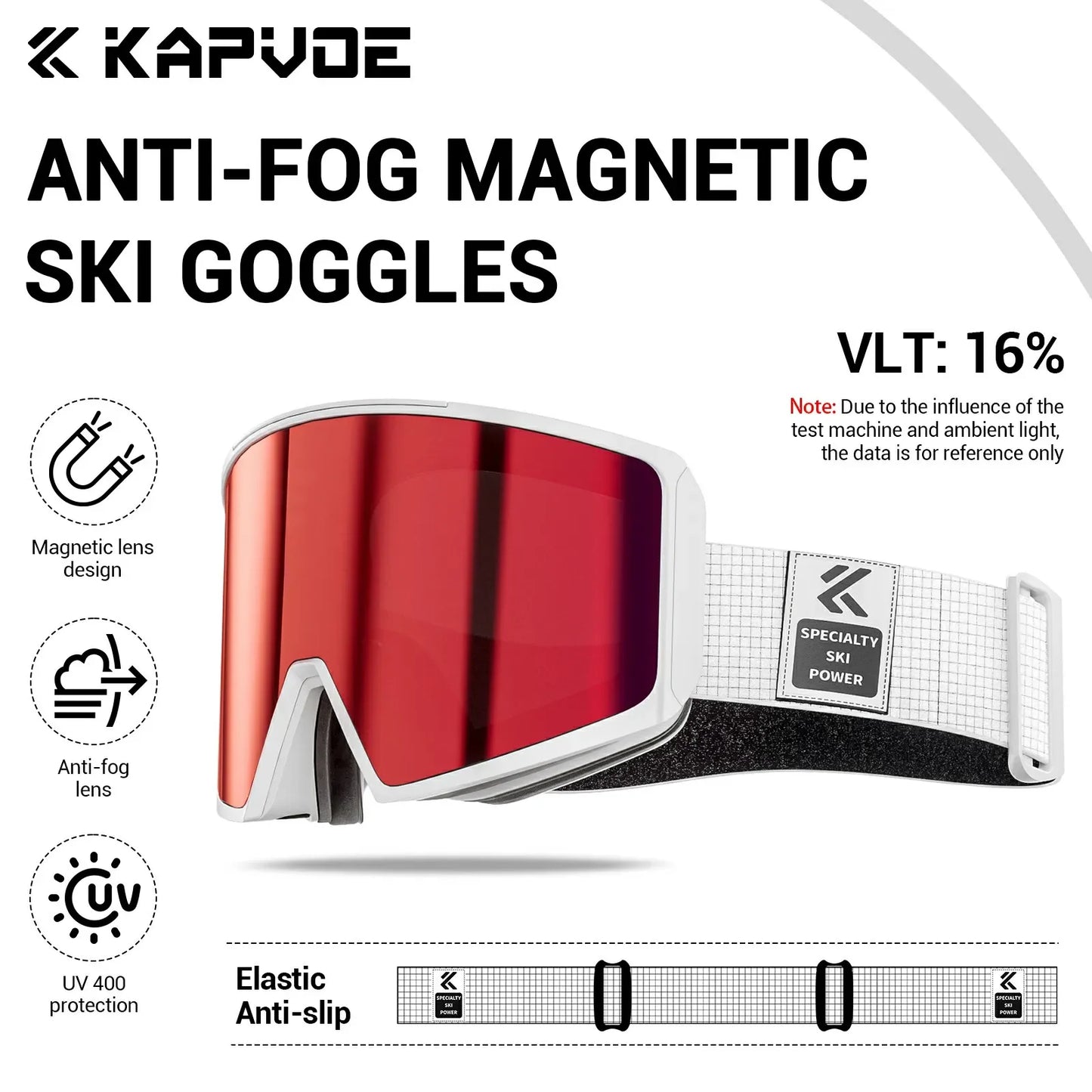 Kapvoe Winter Photochromic Ski Goggle Snow Anti-Fog Sunglasses Snowboard Mask for Men Women Eyewear UV400 Glasses Snowmobile