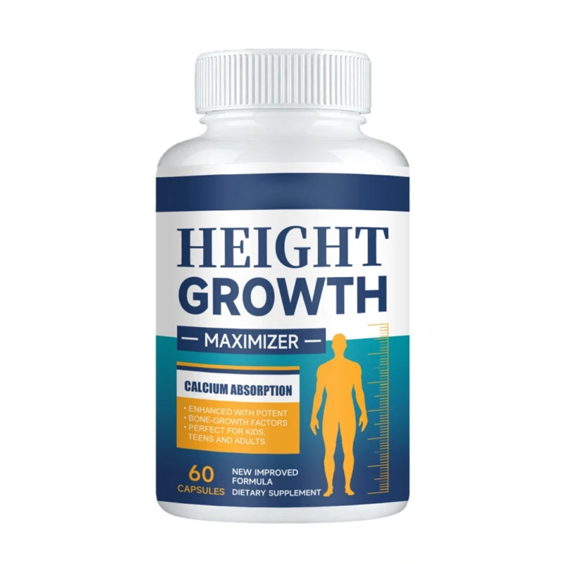 Height Growth Calcium Vitamin D Supplement Grow Taller Capsules Increase Bone Strength Hormone Enhancer for Adults Children