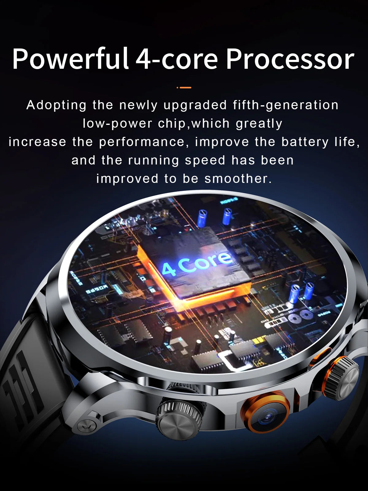 16+256GB Android H18 Smartwatch 4G LTE 1100Mah Battery Play Store Heart Rate 1.95 inch Spherical screen Smart Watch Men GPS WIFI
