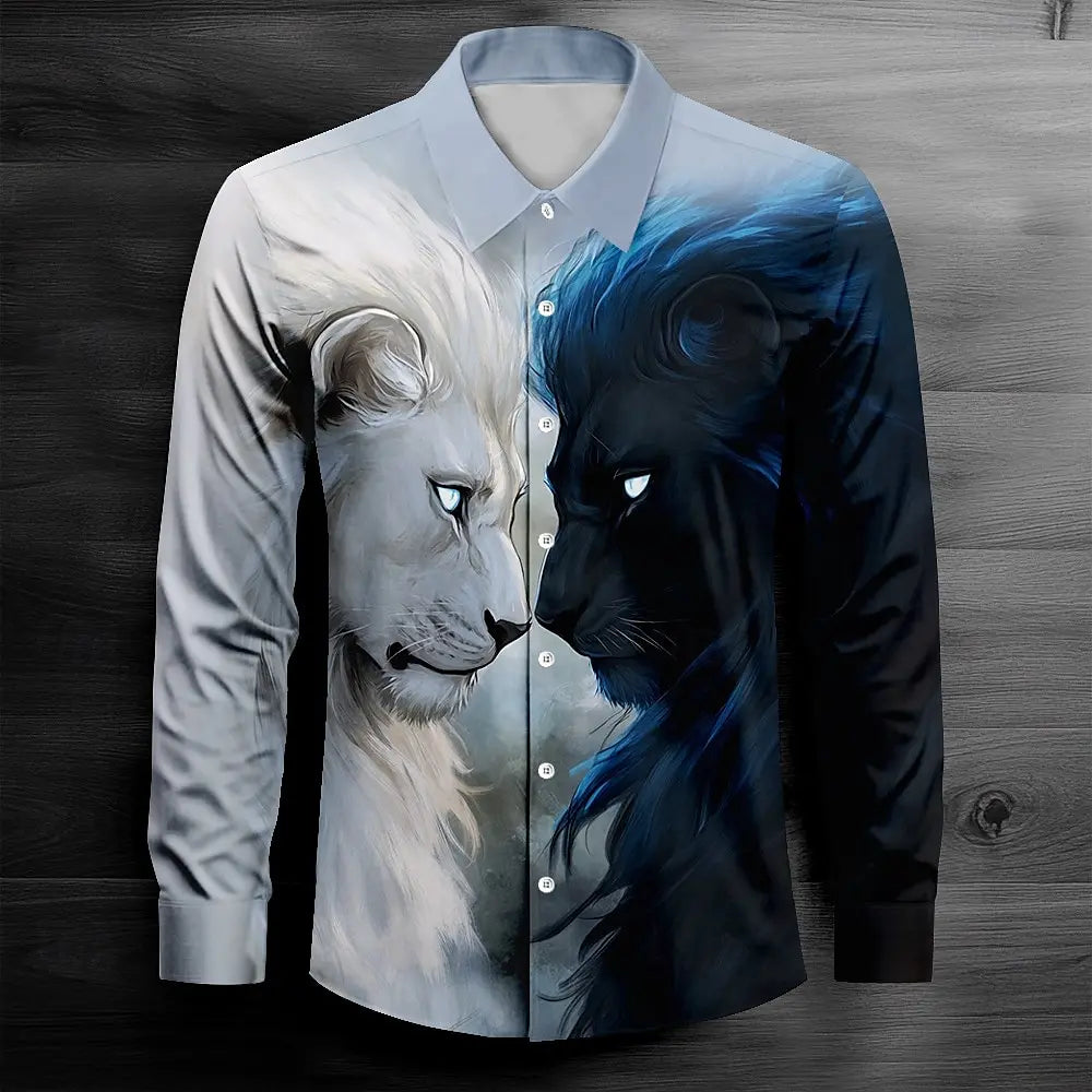 Men's casual outdoor street long sleeved 3D shirt, soft and comfortable, new three-dimensional fashion