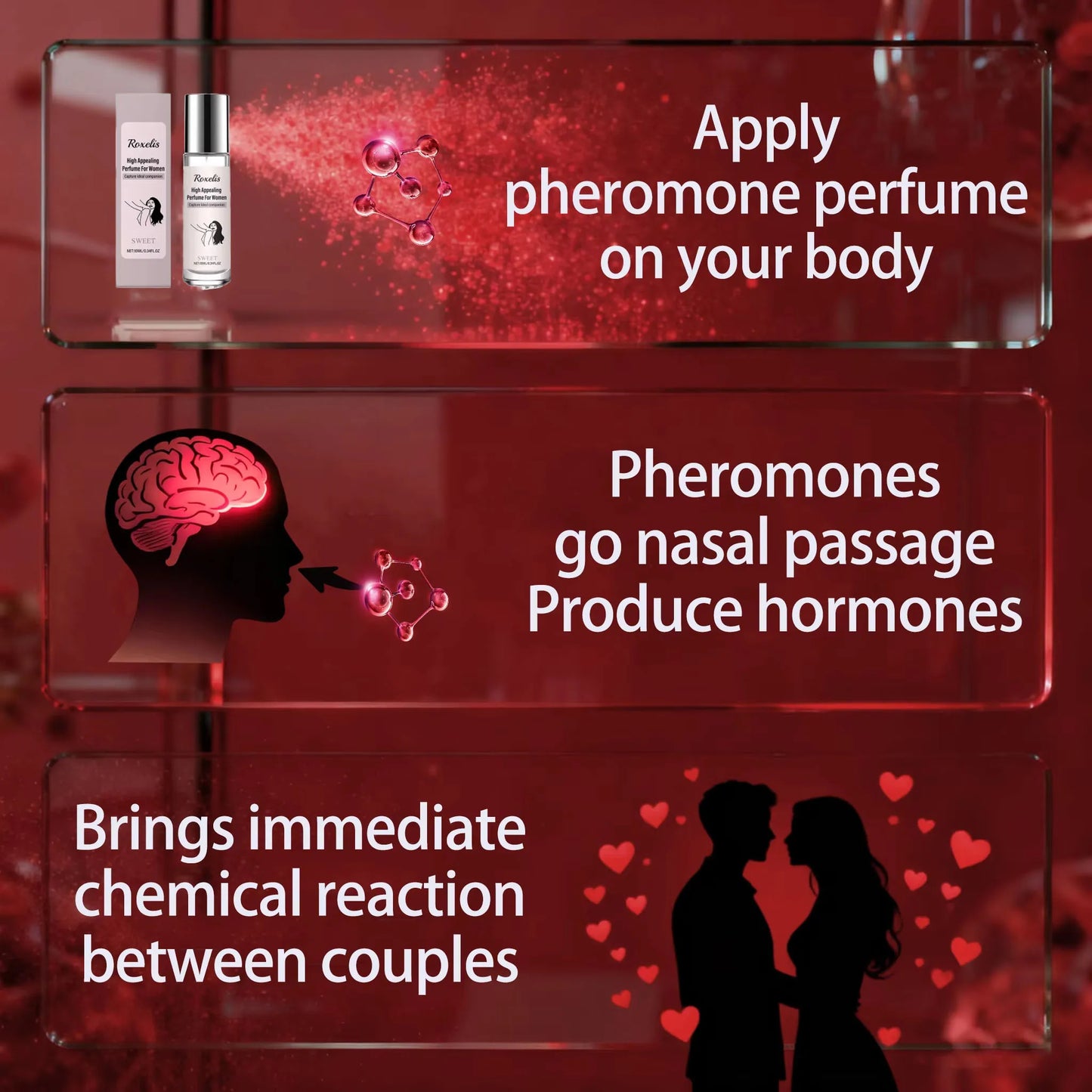 Female Lasting Pheromone Essential Oil Spray, enhances female charm, boosts attraction to partner, boosts female self-confidence