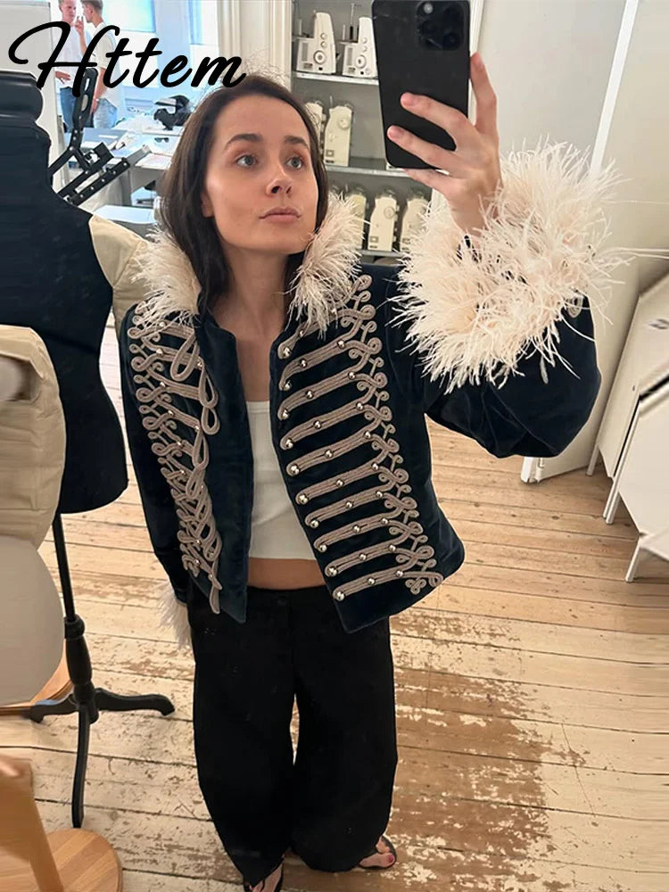 Chic Fur Patchwork Women's Jacket Full Sleeve Single-Breasted O-Neck Loose Lady Jackets 2026 Spring New Female Street Coats New