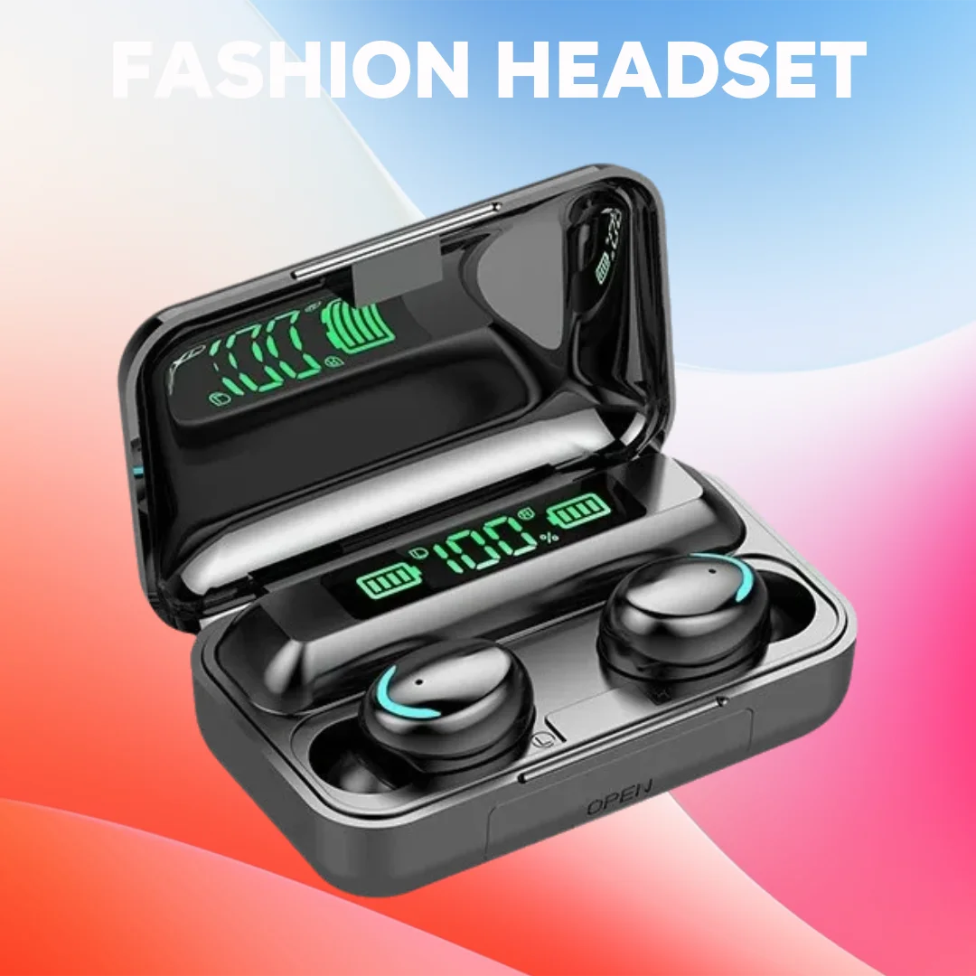 F9 TWS Bluetooth Wireless Headphones - Large-Capacity Charging Case & Digital Display, Long-Lasting Battery Game Earbuds