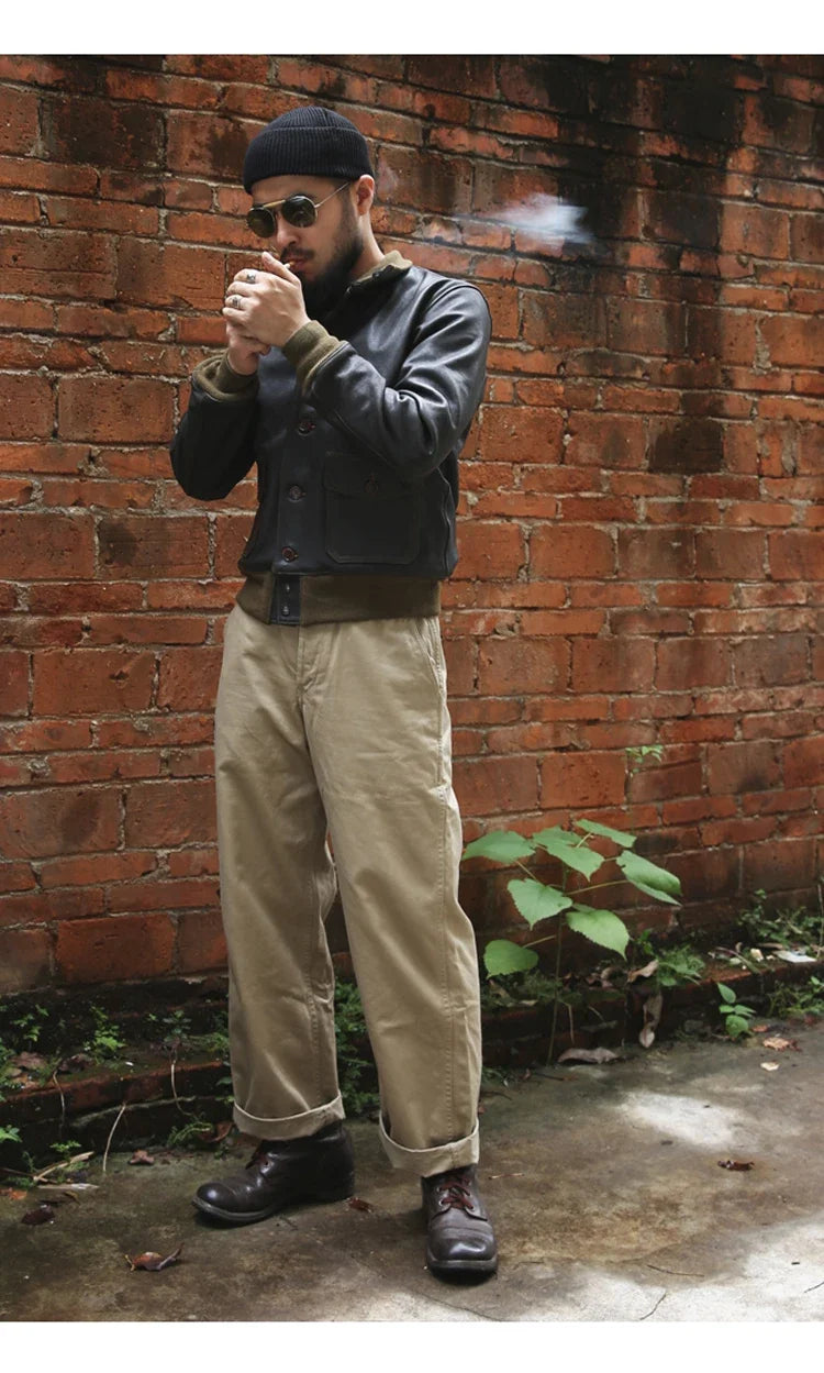 Rugged Bronson Army Chino Trousers 1942 Pattern Khakis Military Style Casual Pants