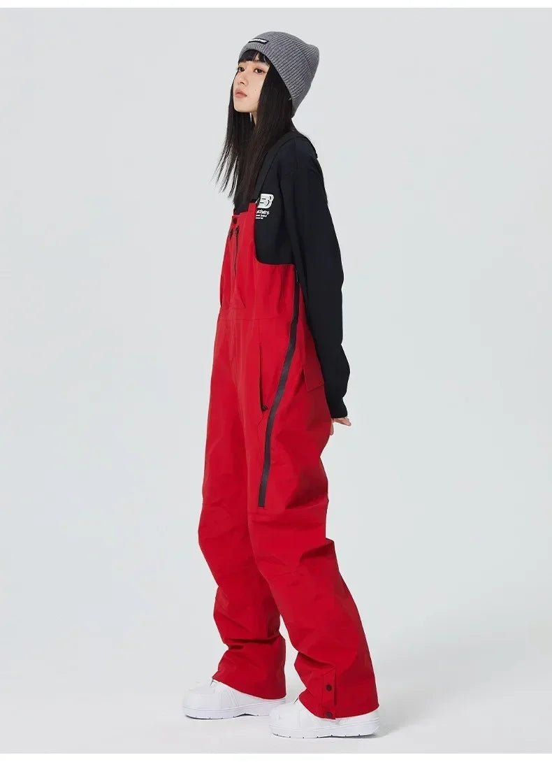 New 2025 Outdoor Winter Ski Pants for Women Men Waterproof Thermal Skiing Overalls Thickened Windproof Snowboard Straps Trousers