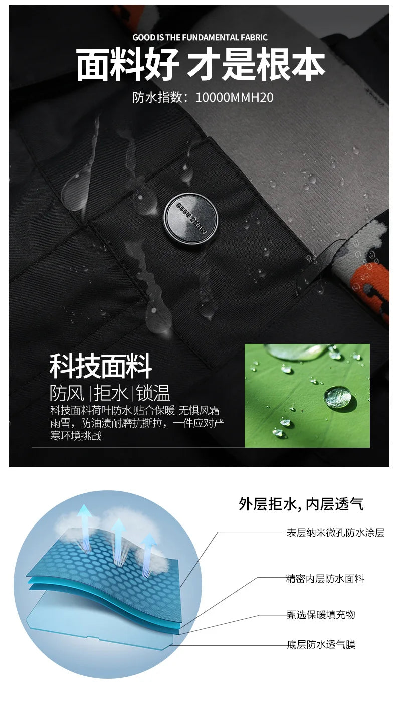 Gsou-Outdoor Hiking Trousers for Women, Snow Ski Pants, Waterproof, Free Breath, Long, Thick, Warm, Winter, New, 2024