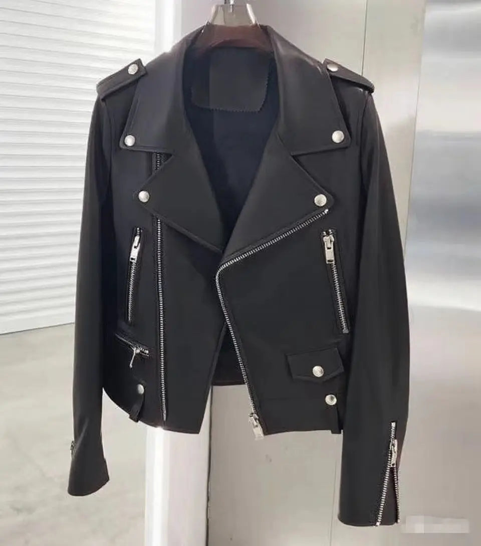 Men's PU Motorcycle Leather Jacket Thickened Autumn New Style Casual Versatile Slim Fit Large Size Men's Leather Jacket