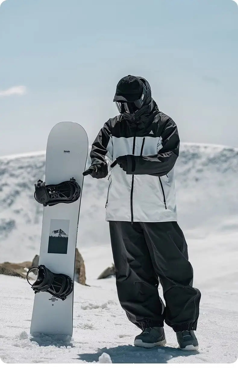 Ski Pants Men's Women's Single Board Waterproof Loose Fit Wear Resistant Professional Double Board Ski Pants