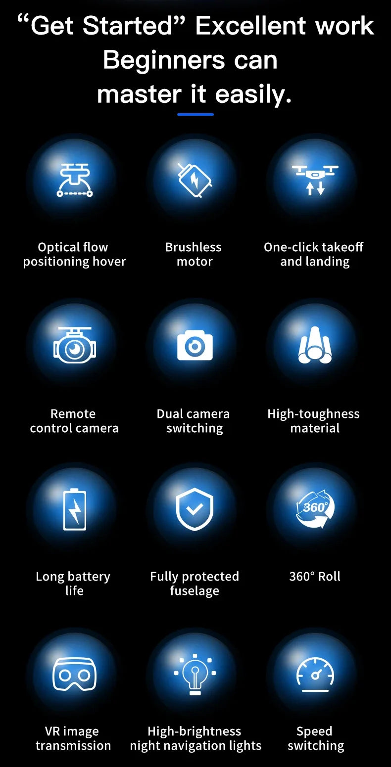 X226 Screen VR Control Drone 4K Professional Camera HD Aerial Photography Dual-Camera Omnidirectional Obstacle Avoidance Drone