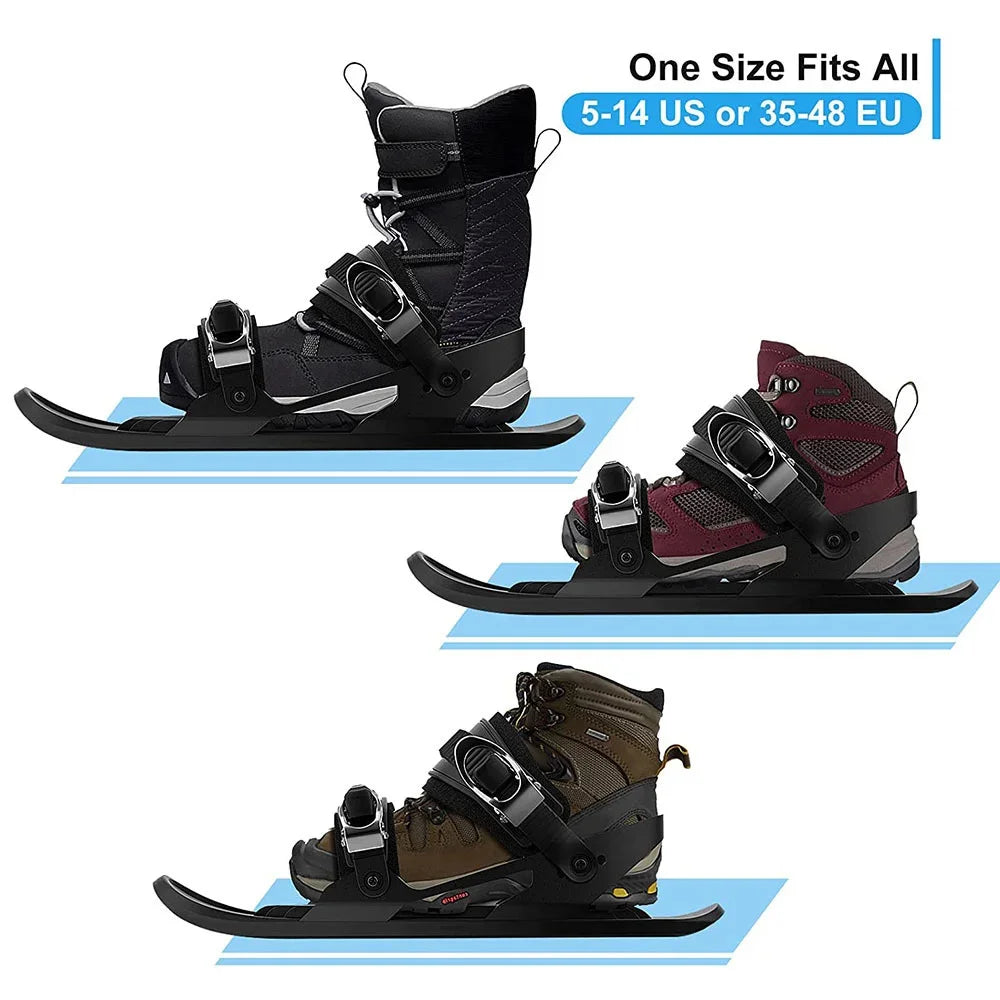 Mini Short Skis For Outdoor Snow Ski Boots Snowboards Portable Ice Skates And Snow Boots For Winter Travel