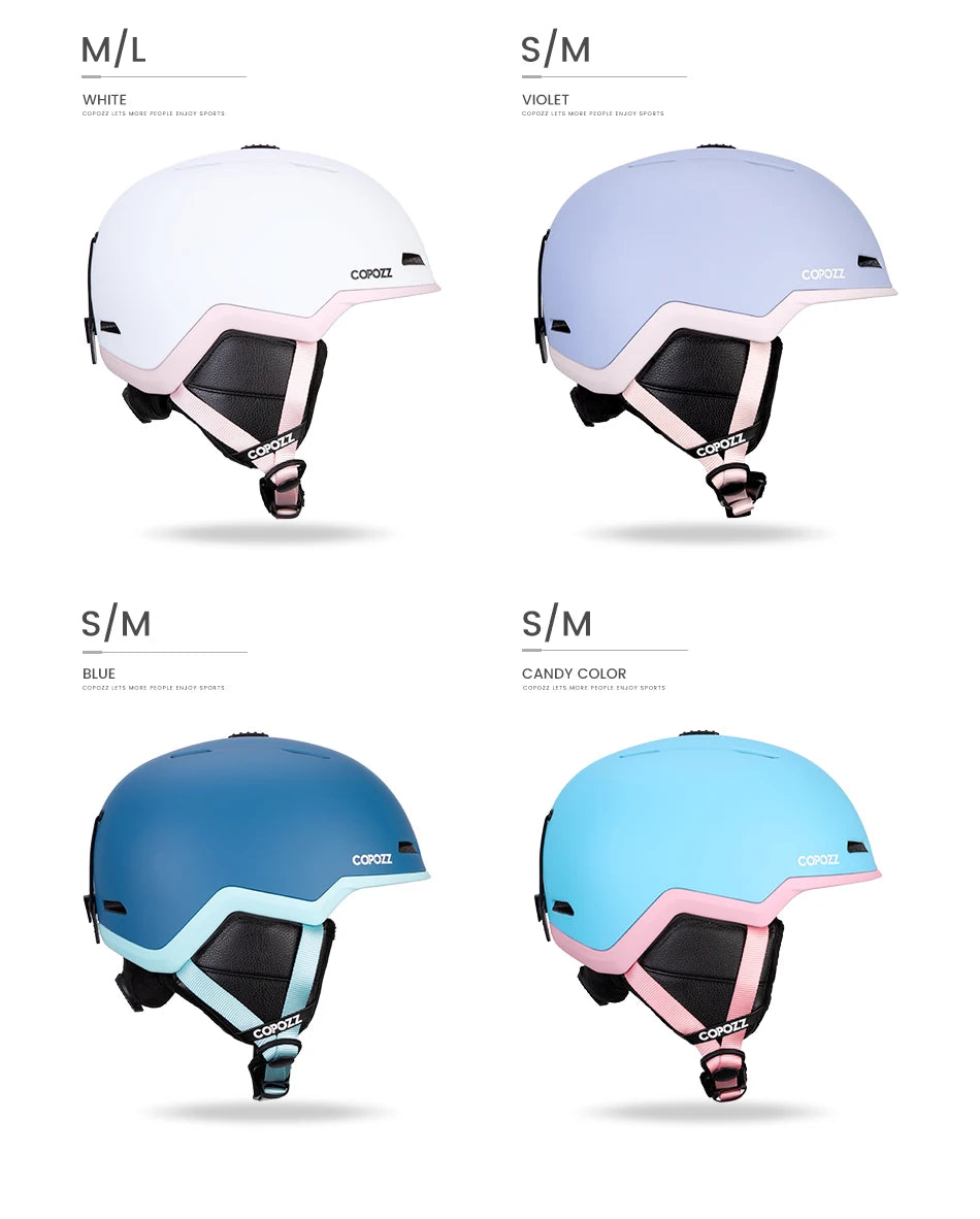 COPOZZ Ski Helmet Half-covered Anti-impact Skiing Helmet For Adult Men Women Ski Skateboard Snowboard Safety Helmet Female Male