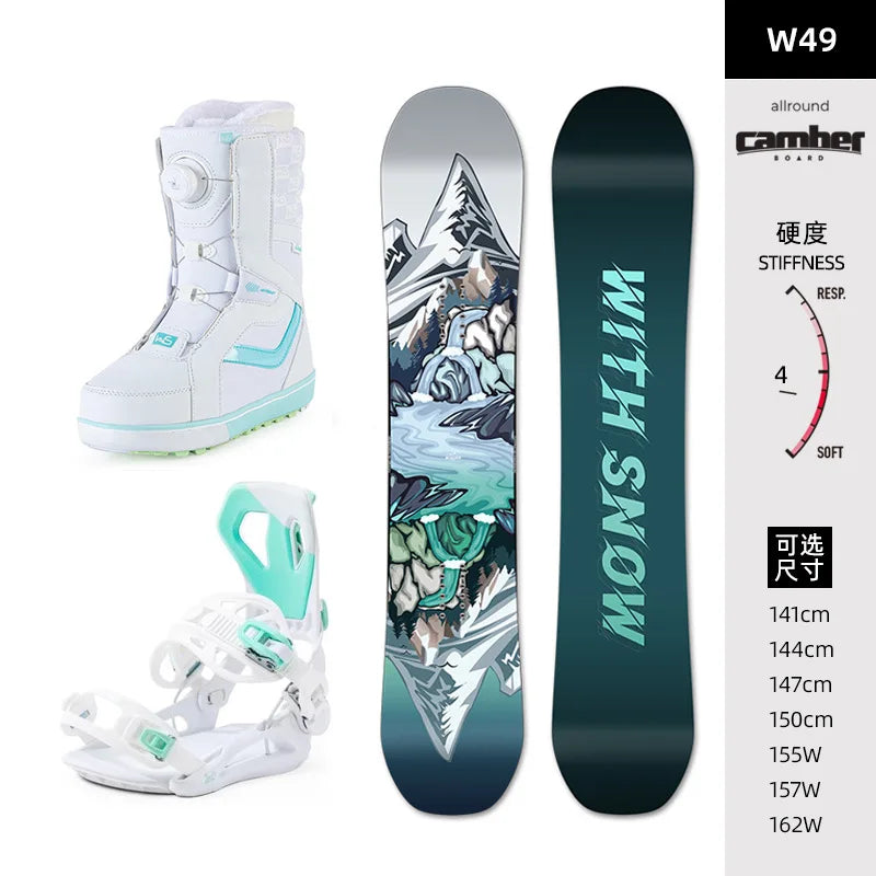 Snowboard set full set, adult, fast wear retainer, snowboard shoes all-round board