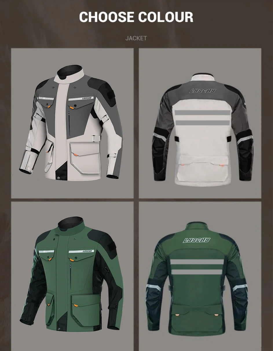 Motorcycle Jacket Motocross Jacket Pants Suit Waterproof Moto Jacket Racing Motorbike Jacket Riding Protection Men Women