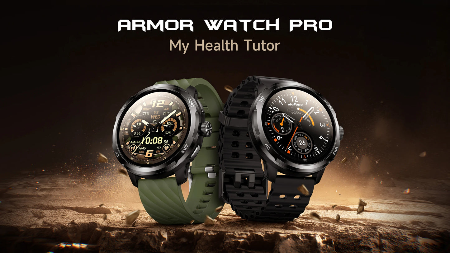Ulefone Armor Watch Pro Smartwatch 1.5" AMOLED Display, Built-in GPS, Heart Rate Monitor, Sports Smart Watch for Men & Women