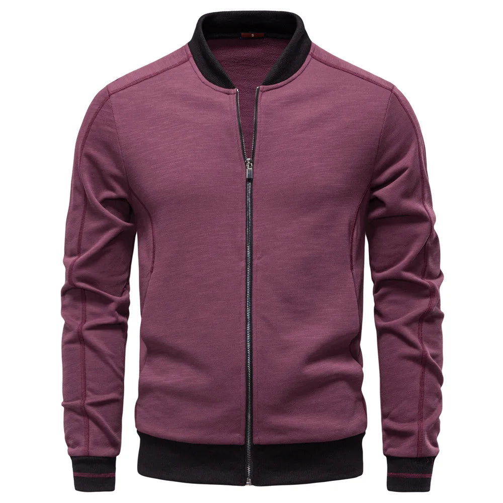 2025 Autumn and Winter New Style Men's Casual Jacket with Baseball Collar, Zipper Design and Solid Color for Versatile Matching