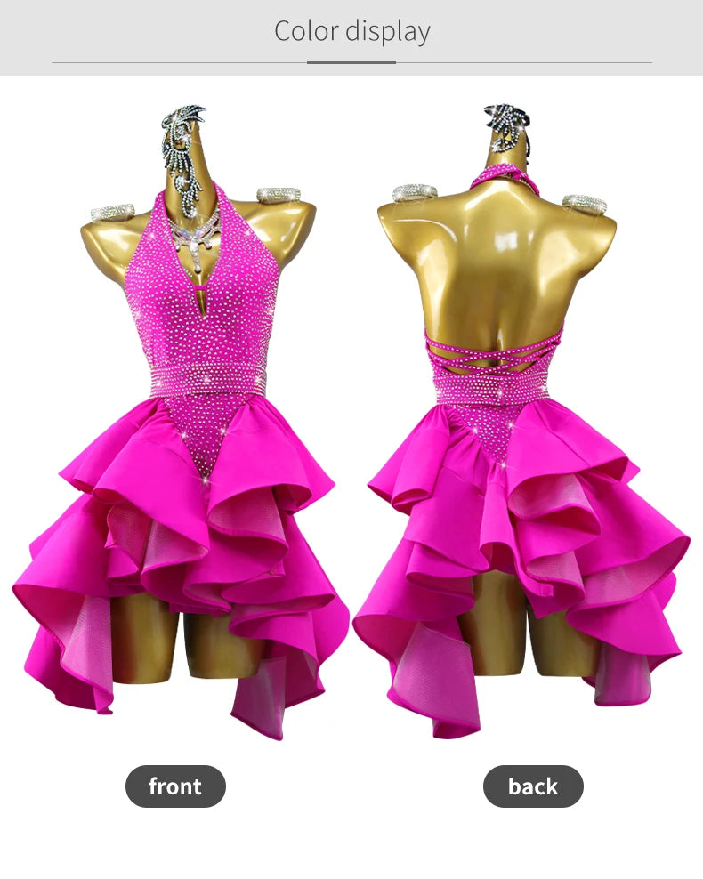 Latin Dance Competition Dresses Dancewear Skirt Womens Top Suit Female Urban Ballroom Girls Sexy New Costume Sport Party Clothes