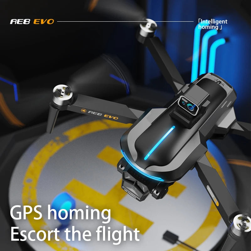 AE8 EVO GPS Drone 4K Professional HD Dual Camera With Screen 5G WIFI 360°Obstacle Avoidance Brushless Rc Quadcopter FPV Drones