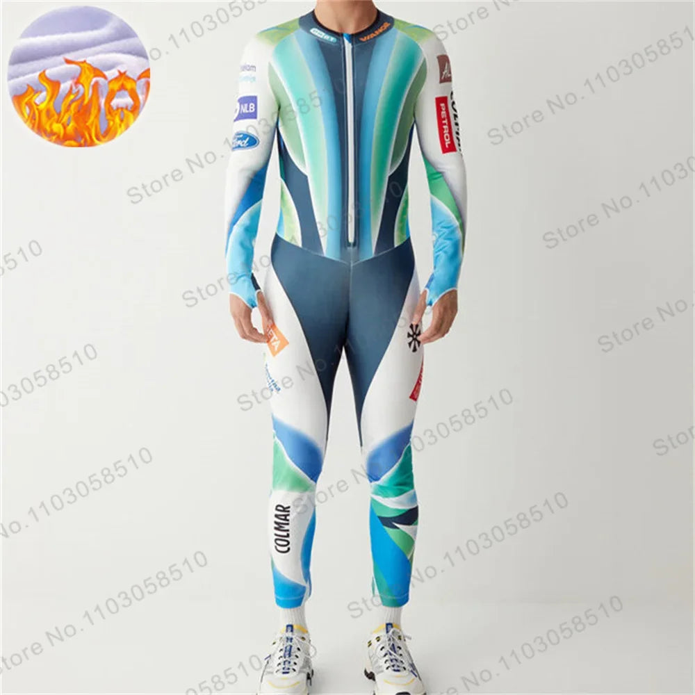 Winter Warm One Piece Ski Suit Wear-resistant flannel Ski Wear Outdoor male Snowboard Snowsuit Jumpsuits Non-Padded 2025
