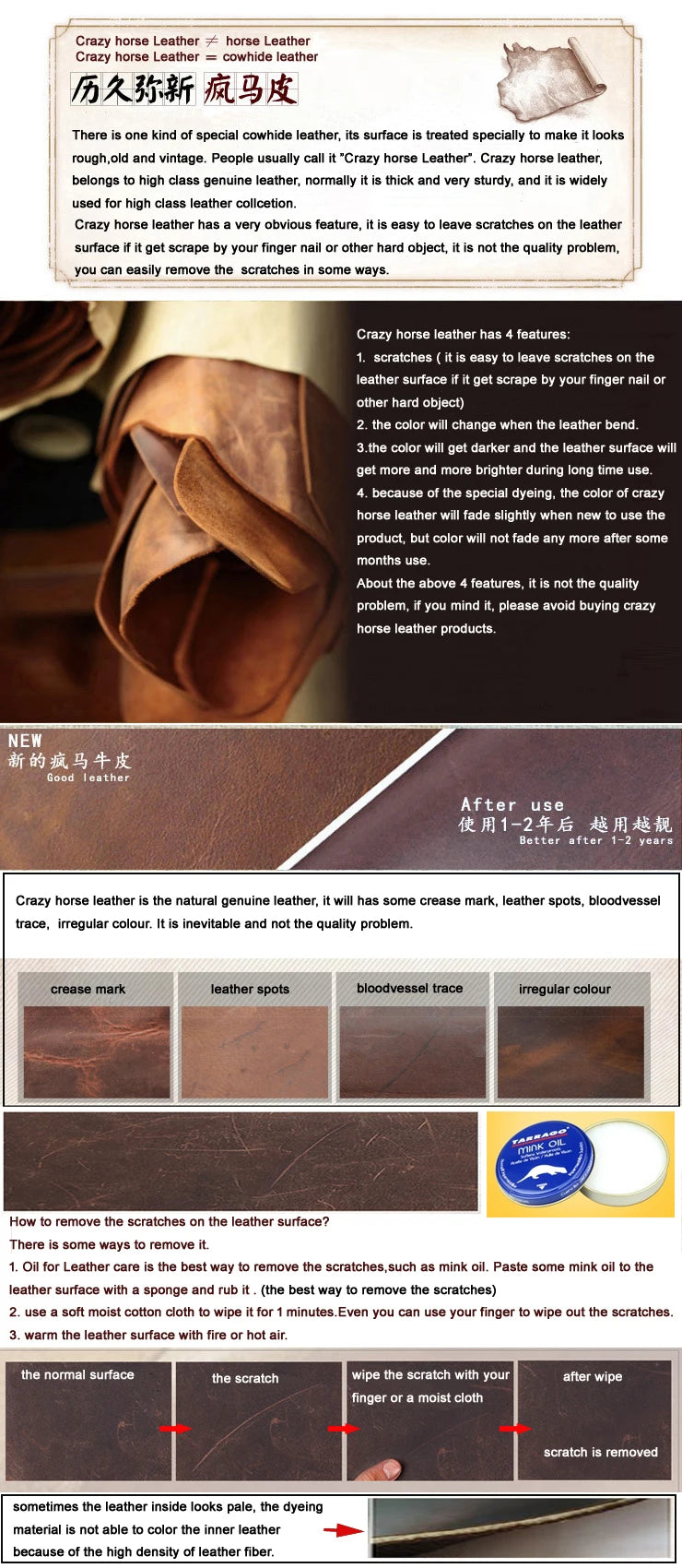 Vintage Crazy Horse Genuine Leather Backpack Men Leather Bagpack Climbing Rucksack male Large Hiking Backpack M814