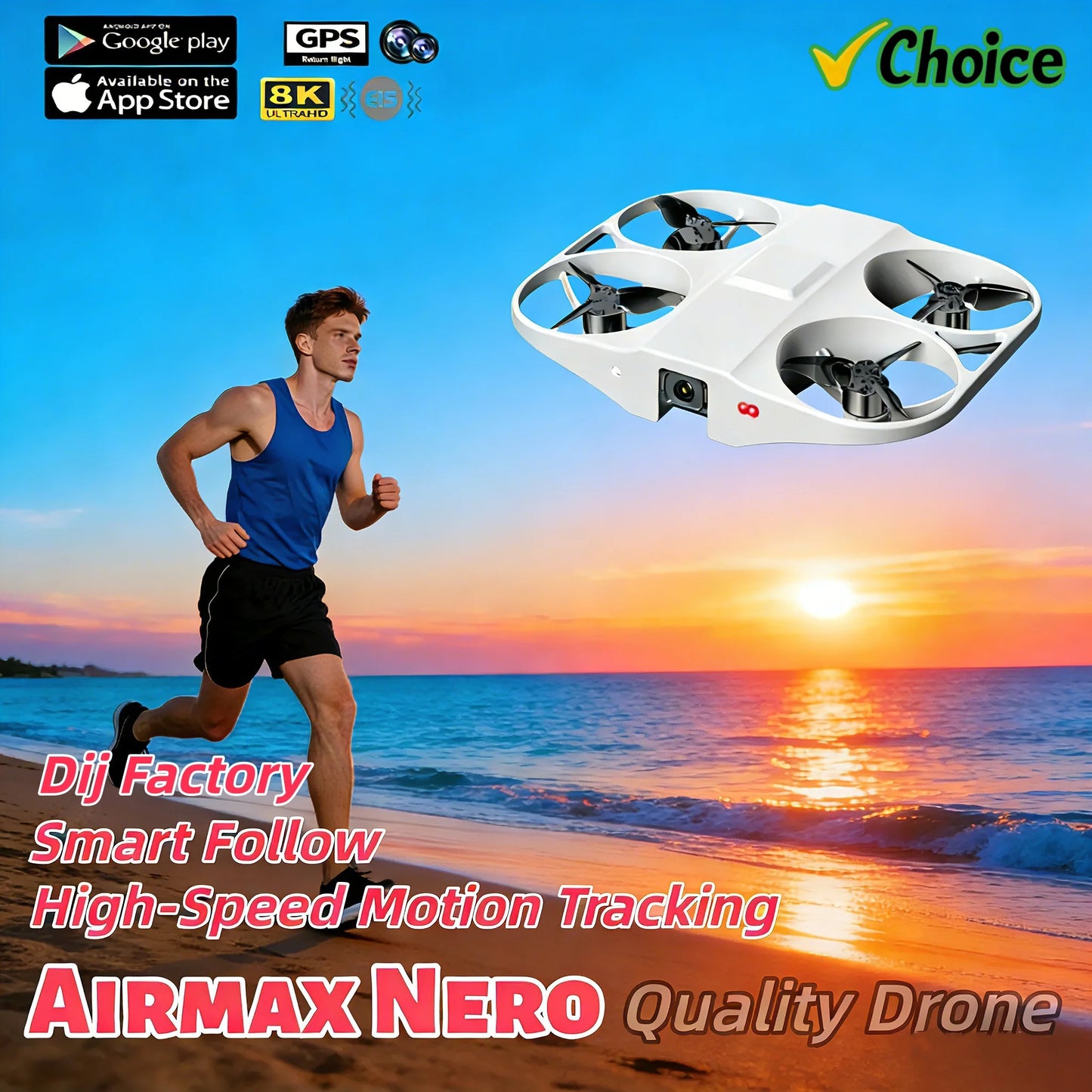 2026 New Mini Thin Drone GPS Airmax Neo Factory Professional Smart Follow RTH 8K HD Night Vision Camera Remote Control Aircraft