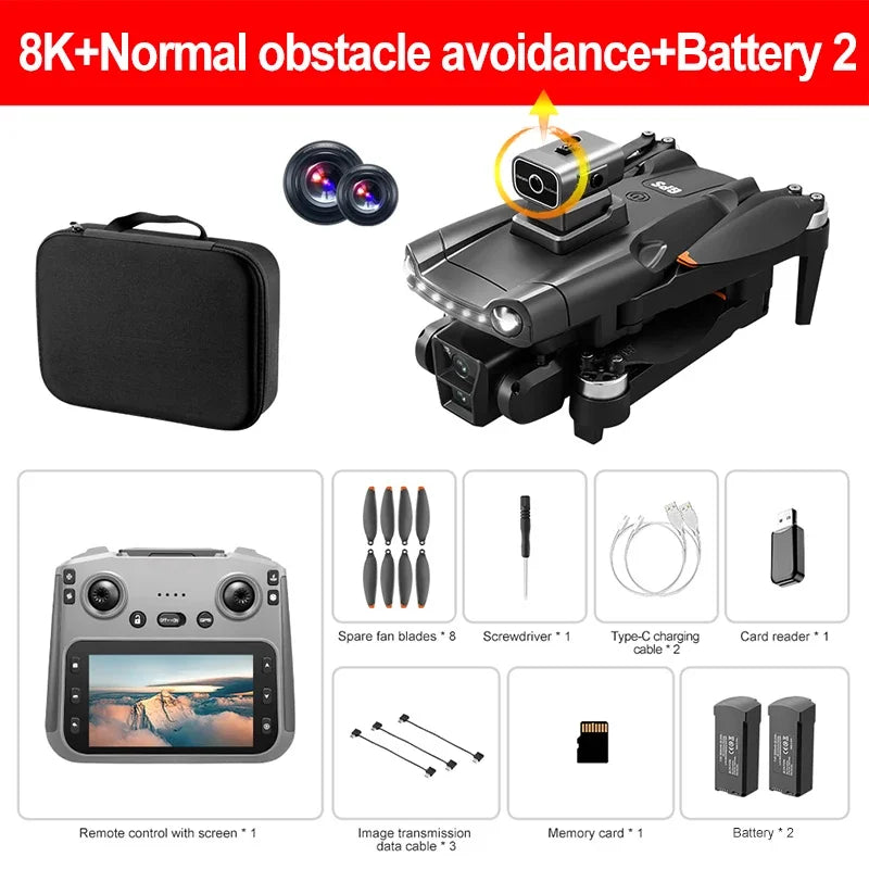 Original V198MAX GPS Drone 8K Professional Camera Aerial FPV Brush Laser Obstacle with Large Screen Remote Control Folding Dron