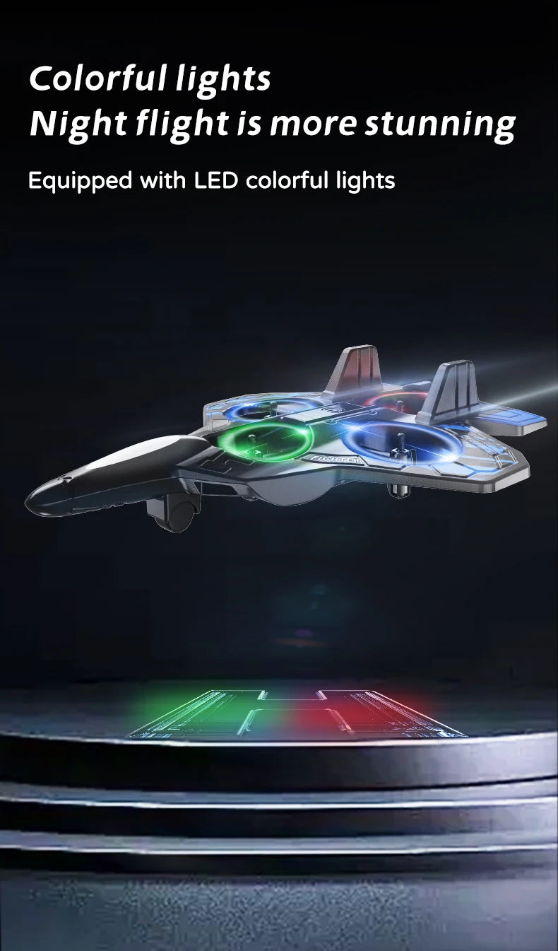 L101 RC Foam Airplane Mini Drone 2.4G Fighter Stunt Helicopter 360° Flip Remote Control Aircraft LED Colored Lights Quadcopter