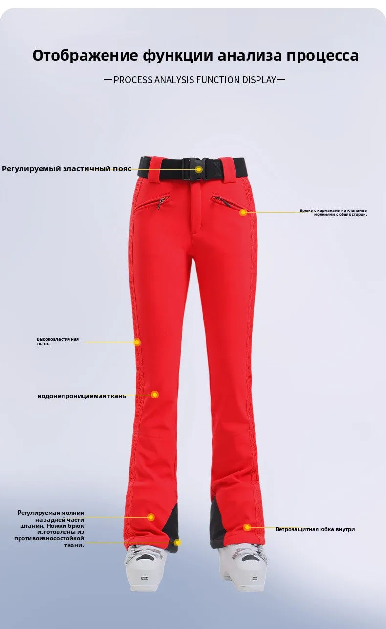 Ski Pants New Women's Double Board Slim Winter Windproof Waterproof Warm Outdoor Sports Ski Pants